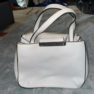 Guess White Shoulder Bag with Black Trim